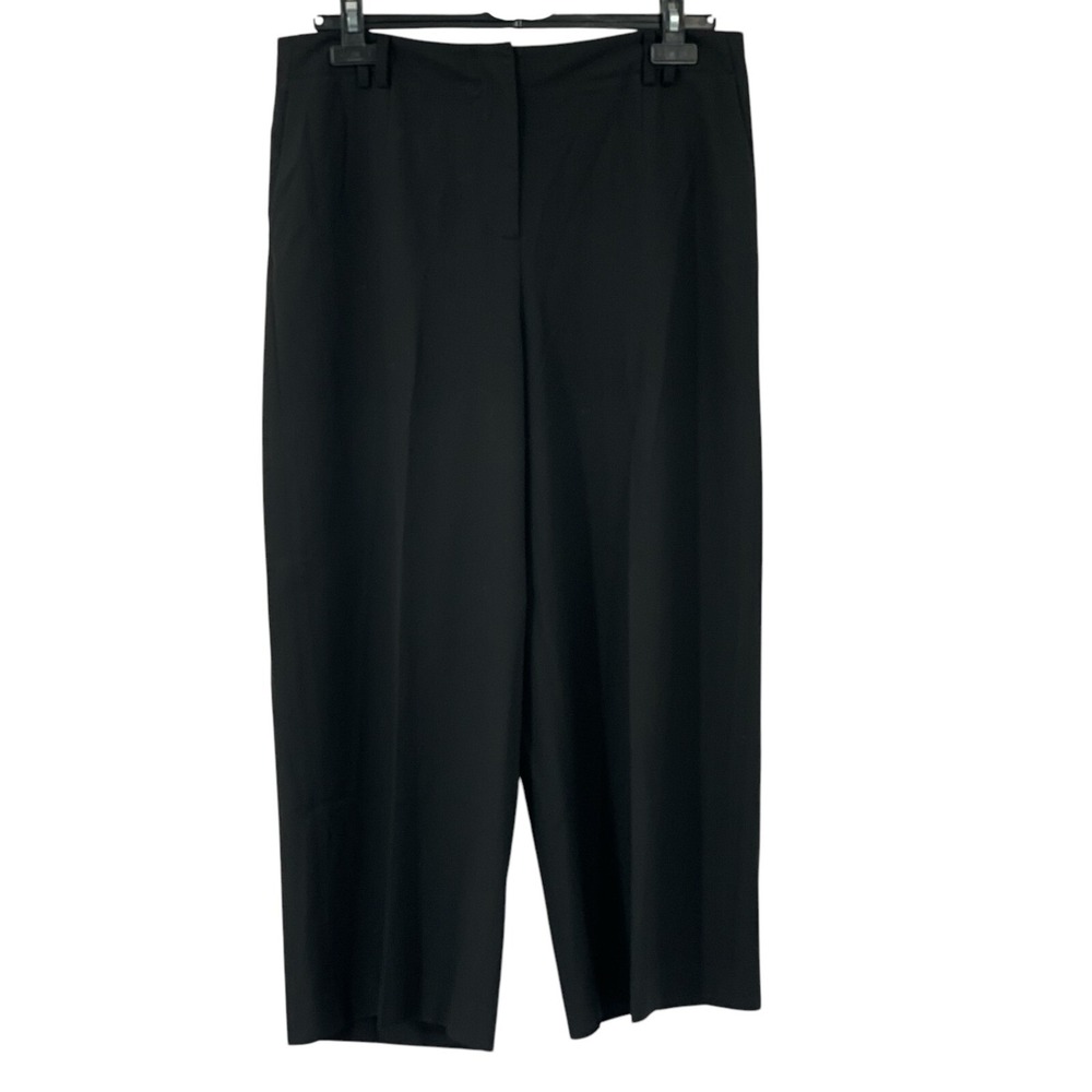 Talbots Women's‎ Stretch Crop Dress Pants Black Wide Leg High Rise Size 10